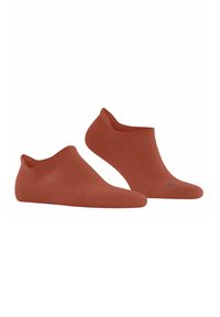 Rote, knöchelhohe Socken mit strukturiertem Finish und verstärkten Zehen. Mit einem kleinen blauen Akzent an der Seite. Hergestellt aus einem atmungsaktiven Material.