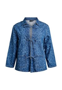 Zizzi MIT BINDEVERSCHLUSS UND TASCHEN - Farkkutakki - blue denim destroy