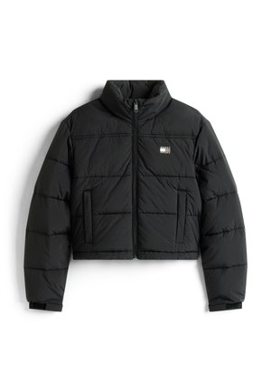 Tommy Jeans, FLAG BACK CROP PUFFER - Giacca invernale - black