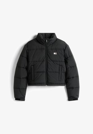 Tommy Jeans, FLAG BACK CROP PUFFER - Winterjas - black