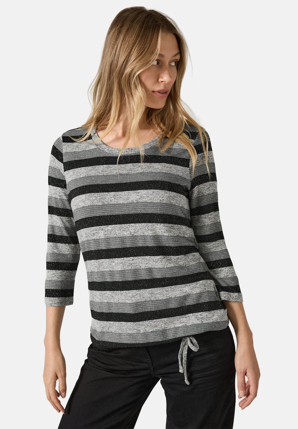 GESTREIFTES MELANGE - Strickpullover - schwarz