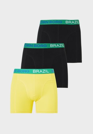 Björn Borg, BRAZIL 3 PACK - Hipsters - black/yellow