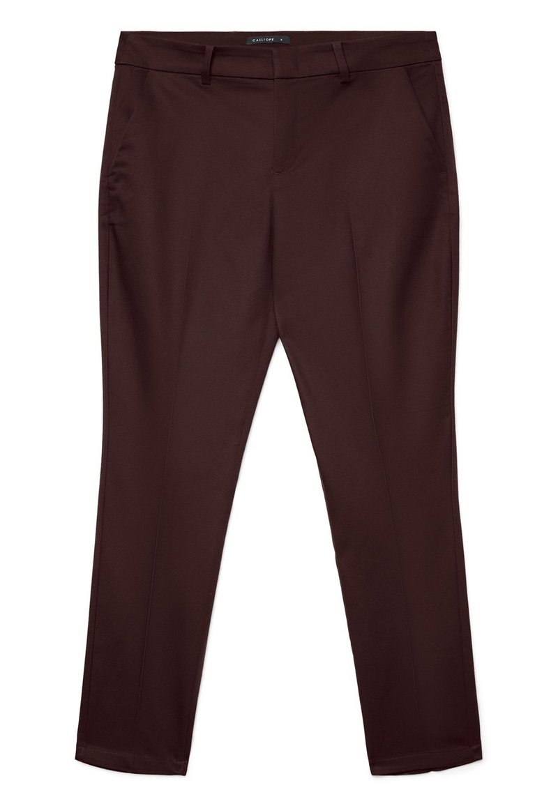 Calliope PANTALONE LUNGO TINTA UNITA - Trousers - cioccolato scuro/dark ...