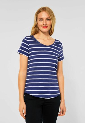 MIT STREIFEN - Print T-shirt - blau