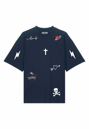 Mira Paris TATTOO MI AMOR OVERSIZED DROPPED SHOULDER TEE 26 UNISEX - T-shirt print - navy