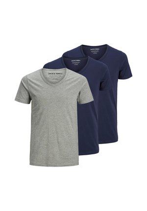 3 PACK - T-shirts basic - dunkelblau/hellgrau