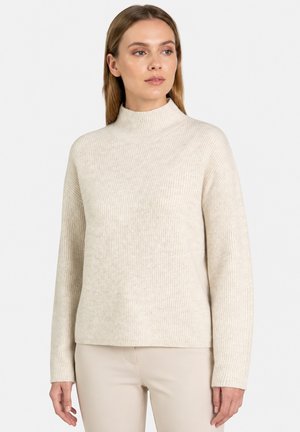 Noisy May, KLASSISCHER STRICKPULLOVER STEHKRAGEN LANGARM UNIFARBEN - Trui - beige-