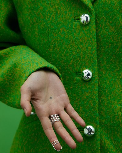 Avgvst DANCING BONES - Gredzens - silver-coloured