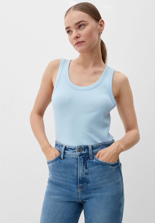 Top S.Oliver Blanc Avec Imprimé Doré - Taille M - Modèle Anastacia - Occasion Très Bon état