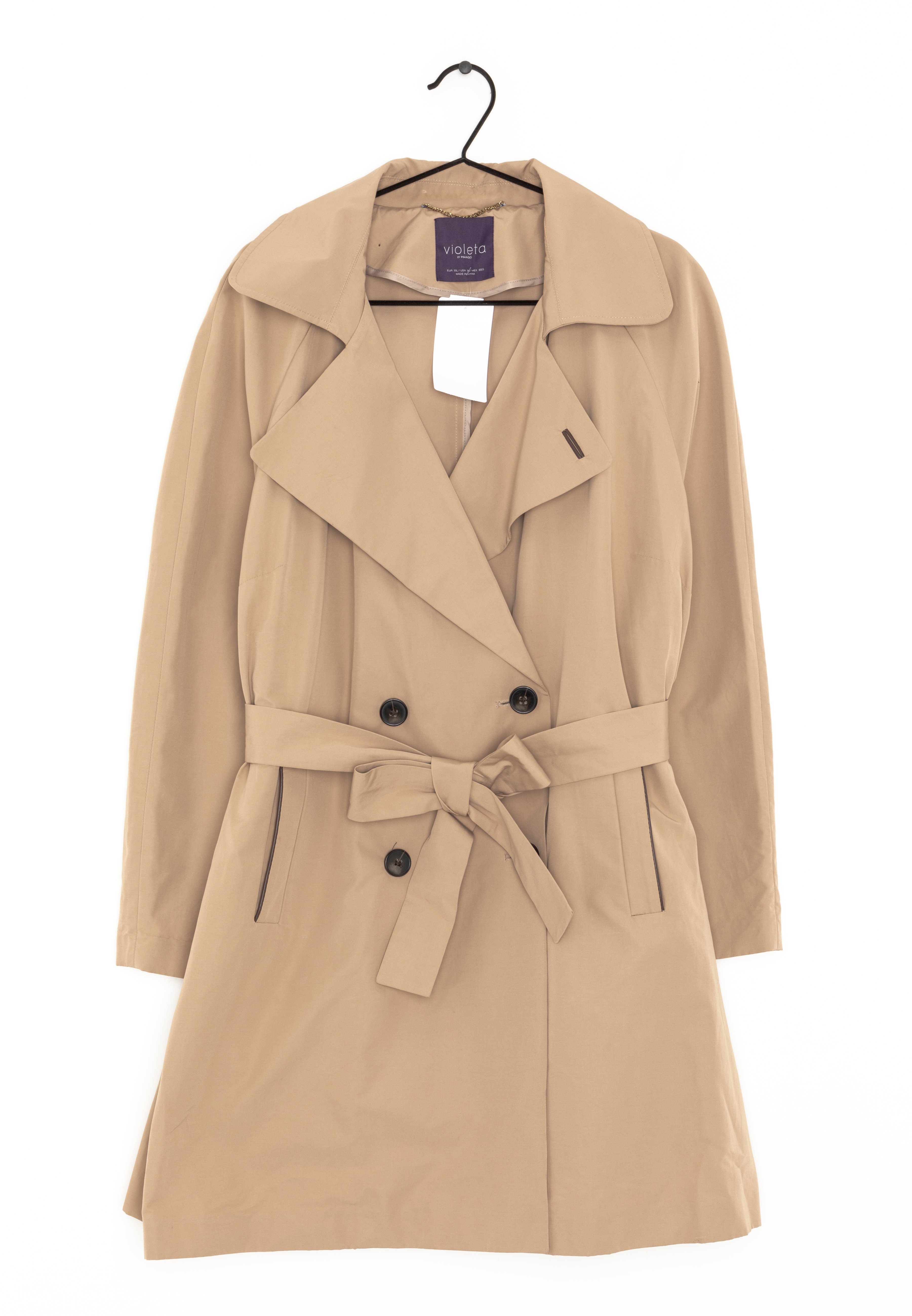 mango violeta trench coat