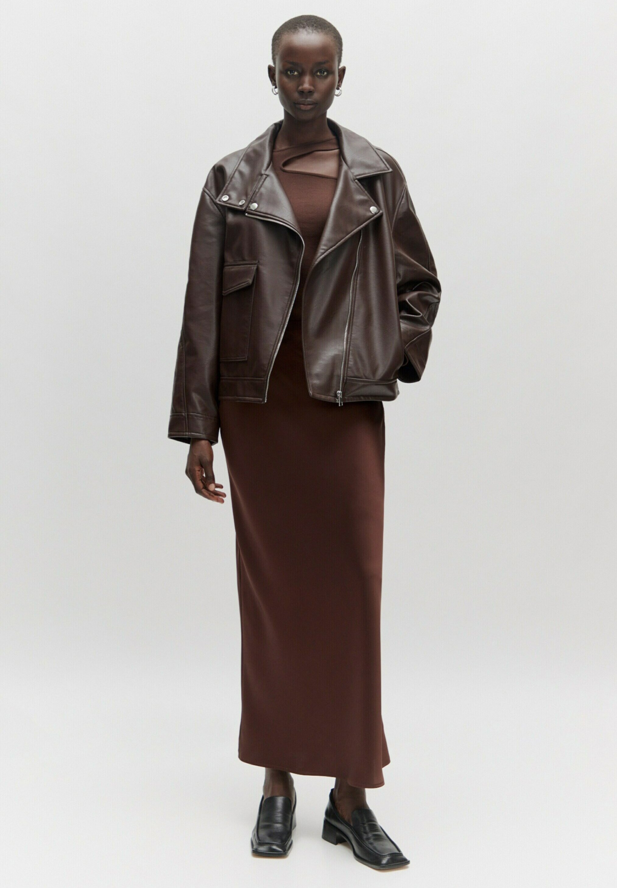 EDITED Faux leather jacket - braun/brown - Zalando