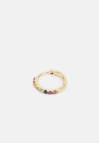 SINGLE EARRING PIERCING CHAKRAS CIRCLE PAVING PRECIOUS - Brincos - yellow gold-coloured