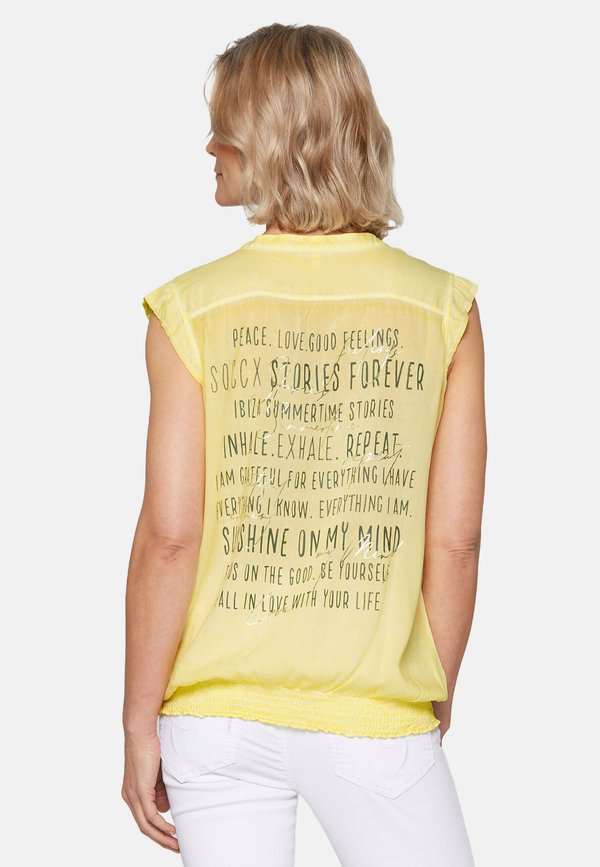 MIT GESMOKTEM SAUM UND RÜCKENPRINT - Bluse