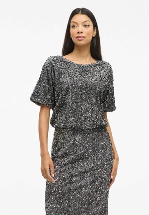 MIT KURZEN ÄRMELN VIFAITH PAILLETTEN - Blus - poppy seed