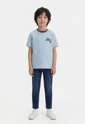 NKMVICTOR 2 PACK - T-shirt imprimé - vintage indigo/blue fog