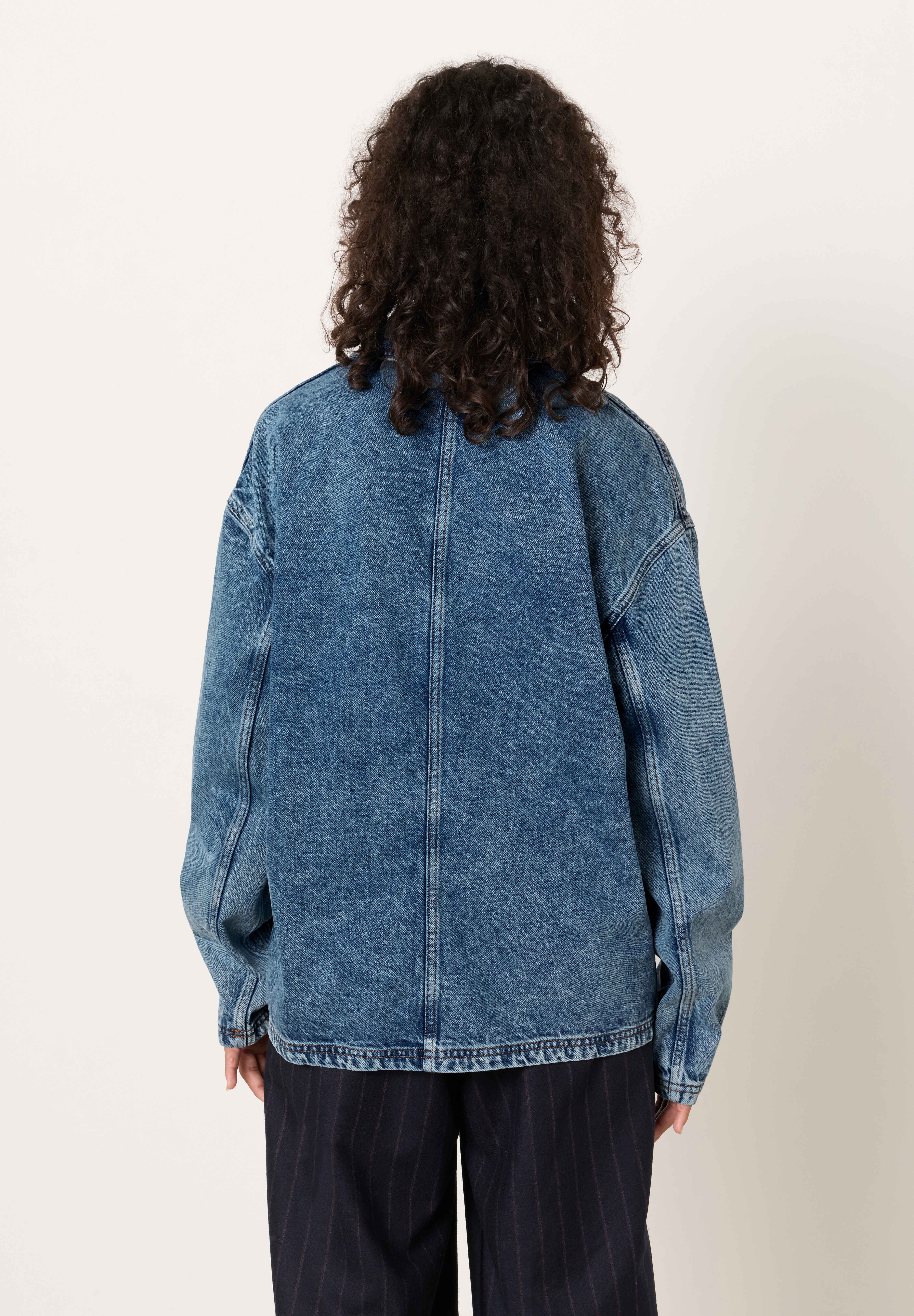 American Vintage MIXTE JOYBIRD - Denim jacket - stone/blue denim