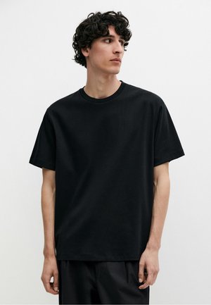 Massimo Dutti, 100% MERCERISED COTTON T-SHIRT - T-Shirt basic - black denim