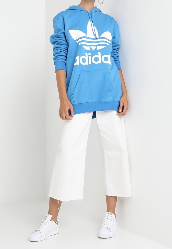 Crew Felpa Azzurra Adidas Donna Adidas Sportswear Adidas Felpa