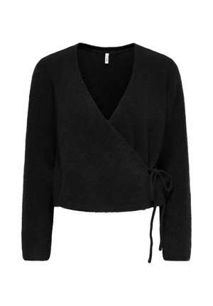 ONLY, ONLLIVA LS V-NECK WRAP KNT - Gilet - black