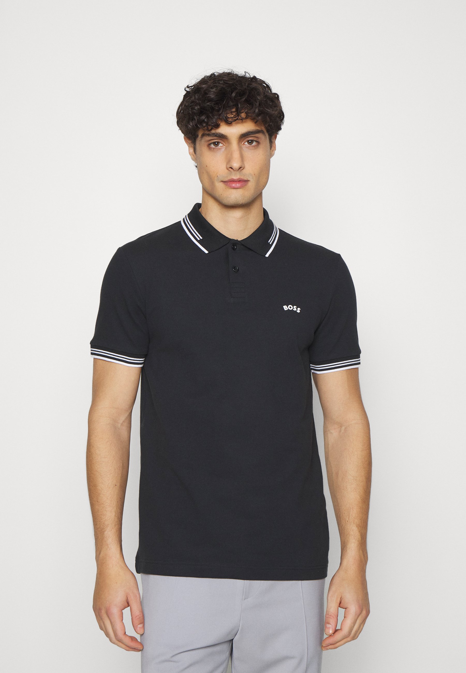 BOSS PAUL CURVED - Poloshirt - black/zwart - Zalando.nl