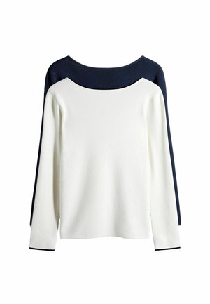 REGULAR FIT  2 PACK  - Bluză cu mânecă lungă - ecru navy blue