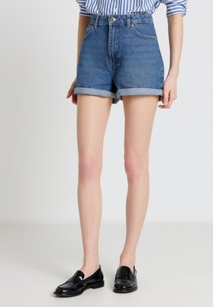 Calliope, PANTALONE JEANS CORTO TINTA UNITA - Short en jean - blu denim medio
