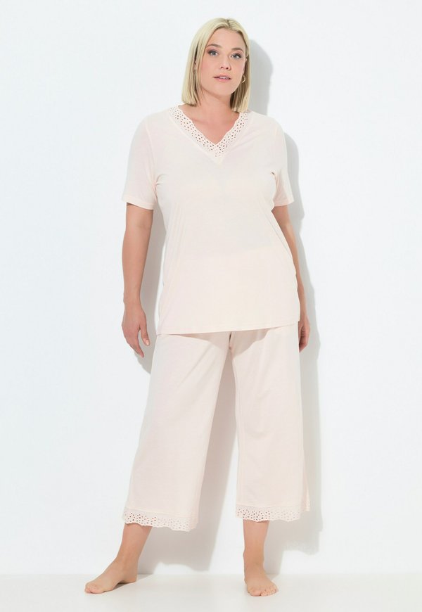 LOCHSTICKEREI V-AUSSCHNITT HALBARM SET - Nachtwäsche Set