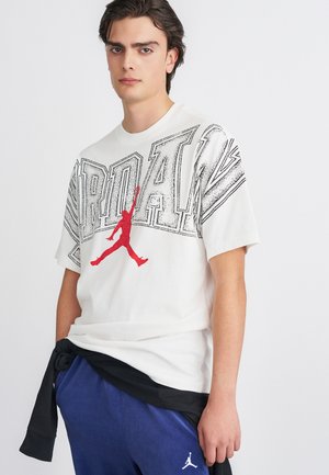 NEW STRETCH CREW - T-shirt con stampa - white/gym red