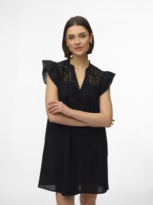 Vero Moda VMLINE SS SHORT DRESS WVN NOOS - Φόρεμα ημέρας - black