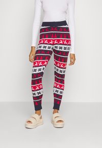 ONLY - ONLXMAS COMFY DEER PANT - Hlače - night sky/cloud dancer/chili red Miniaturna slika 1