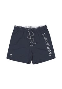 Námořnické plavky s elastickým pasem, stahovací šňůrkou a bílým textem "JAY PI SPORTS" na boku. Obsahují symbol pí.