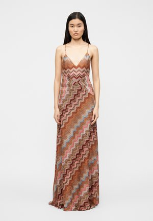SLEEVELESS LONG DRESS - Robe longue - pink and rust tones