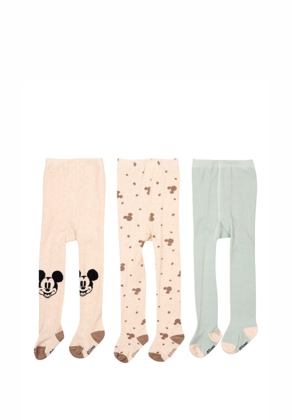 DISNEY MICKEY MOUSE 3ER PACK - Strumpfhose - braun hellgrün