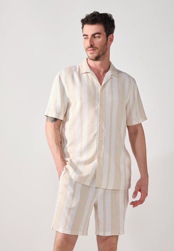 LINEN BLEND SHIRT - Shirt - irish cream