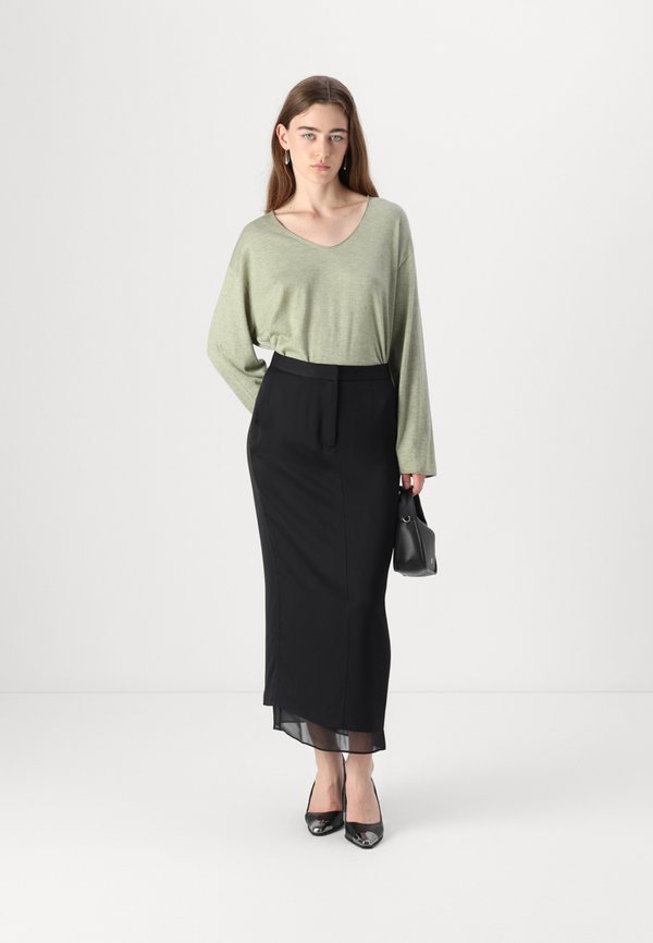 SHEER PANEL LAYER ANKLE SKIRT - Maxi skirt3