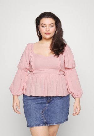 DOBBY PEPLUM BLOUSE - Blusa - pink