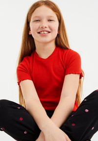 WE Fashion MET STRUCTUUR - Triko s potiskem - red