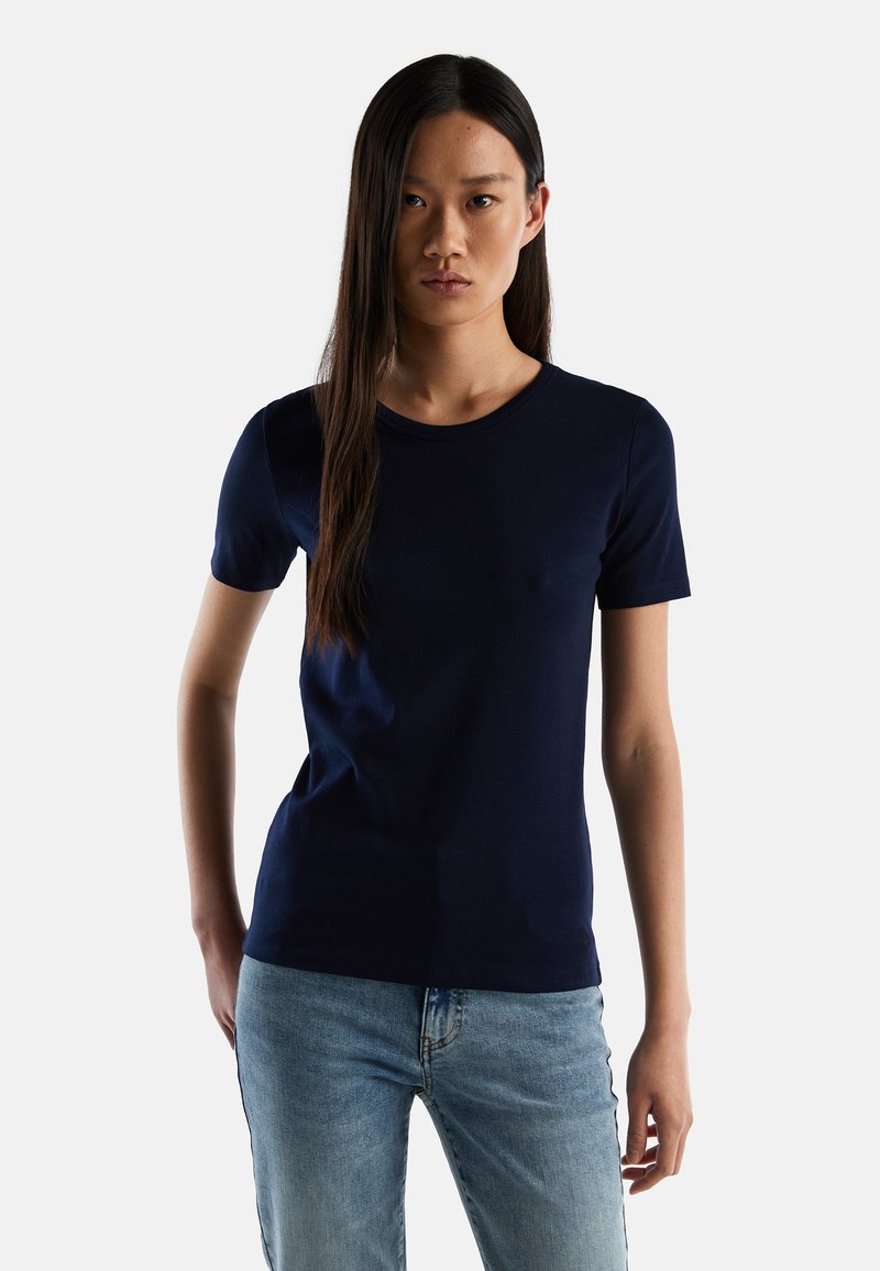 Camiseta Azul Mujer United Colors Of Benetton - Camisetas Para Mujer United Colors Of Benetton Mujer