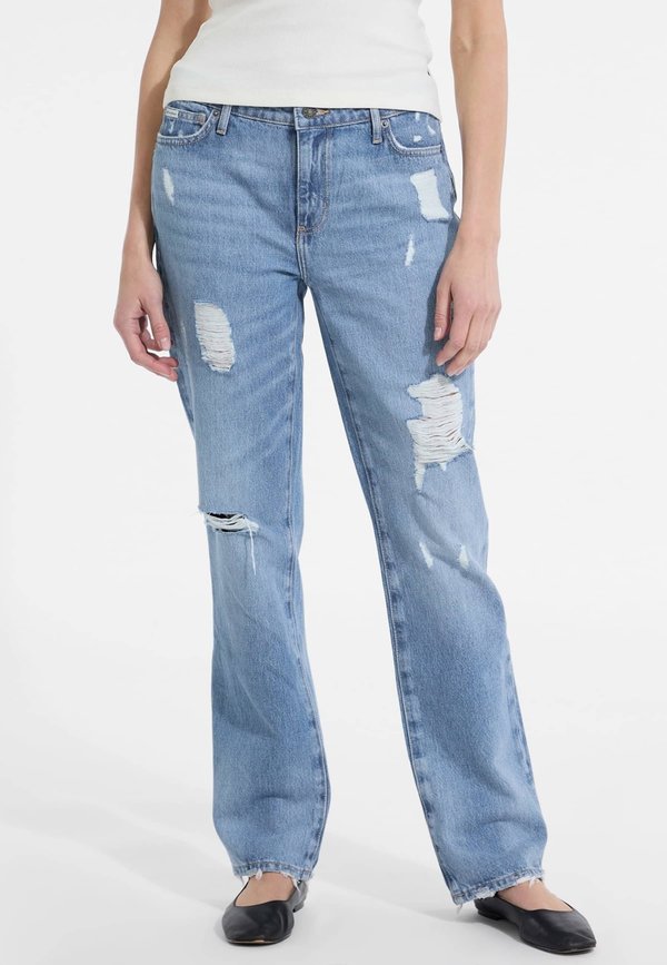 MID WAIST - Jeans Straight Leg - himmelblau