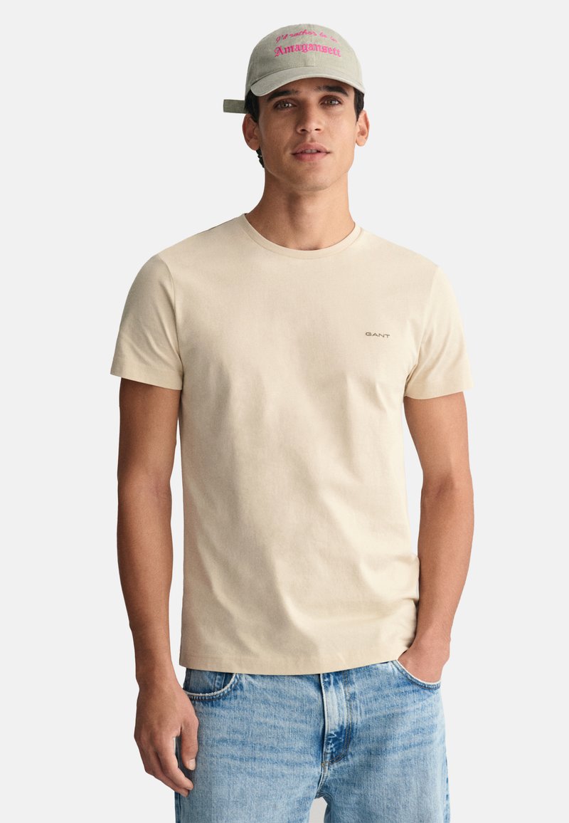 GANT CONTRAST LOGO - T-shirt basic - silky beige