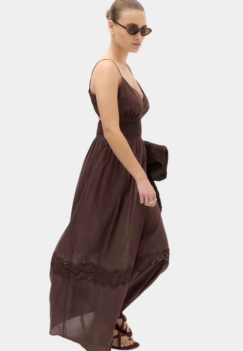 Marks & Spencer LACE INSERT BEACH DRESSES. - Maxi dress - peat/dark brown