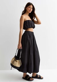New Look BUBBLE-HEM  - Falda larga - black