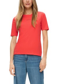 s.Oliver MIT SCHRIFT - T-shirt basic - hellorange