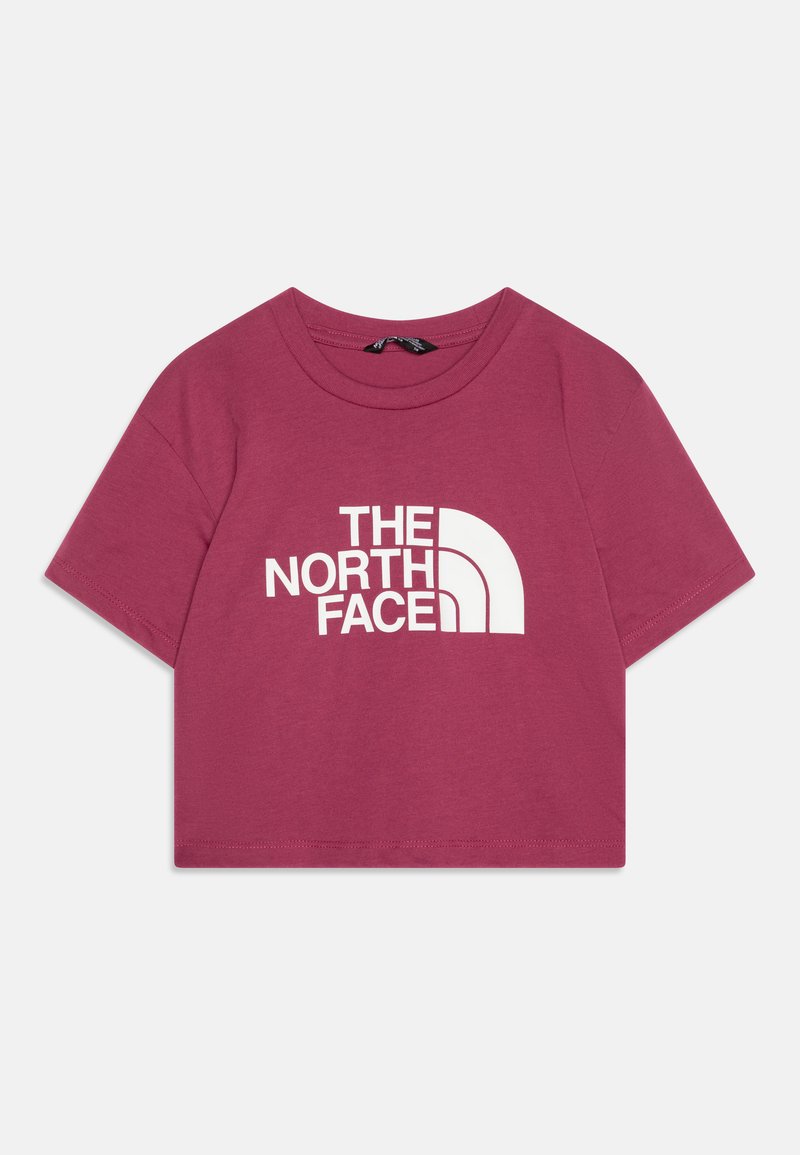 Krátký rukáv tričko v barvě burgundské, vyrobené z bavlny. Na přední straně se nachází velké bílé logo s nápisem "THE NORTH FACE".