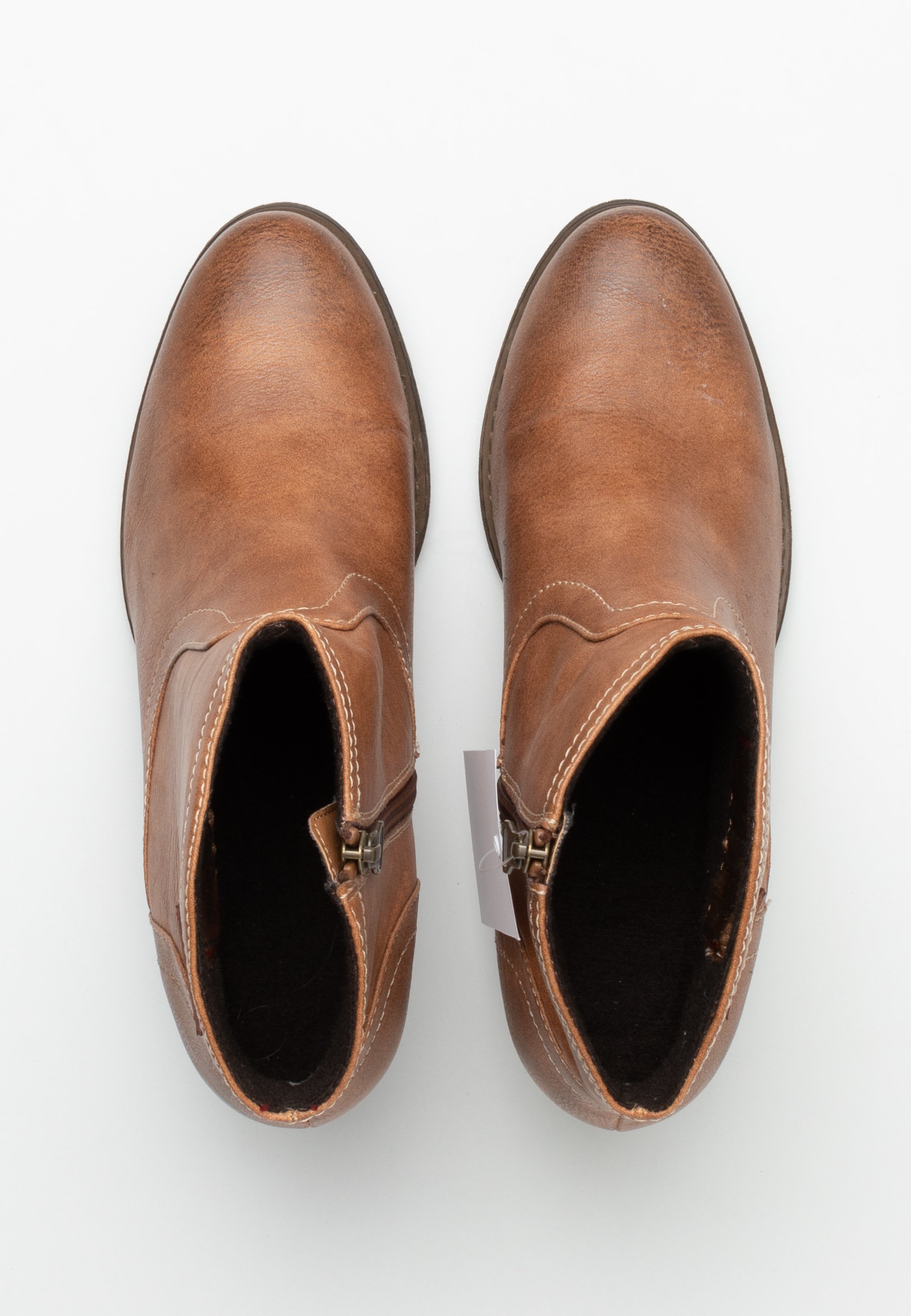 Leather S Oliver Ankle Boots Braun Lace-up Ankle Boots Cognac