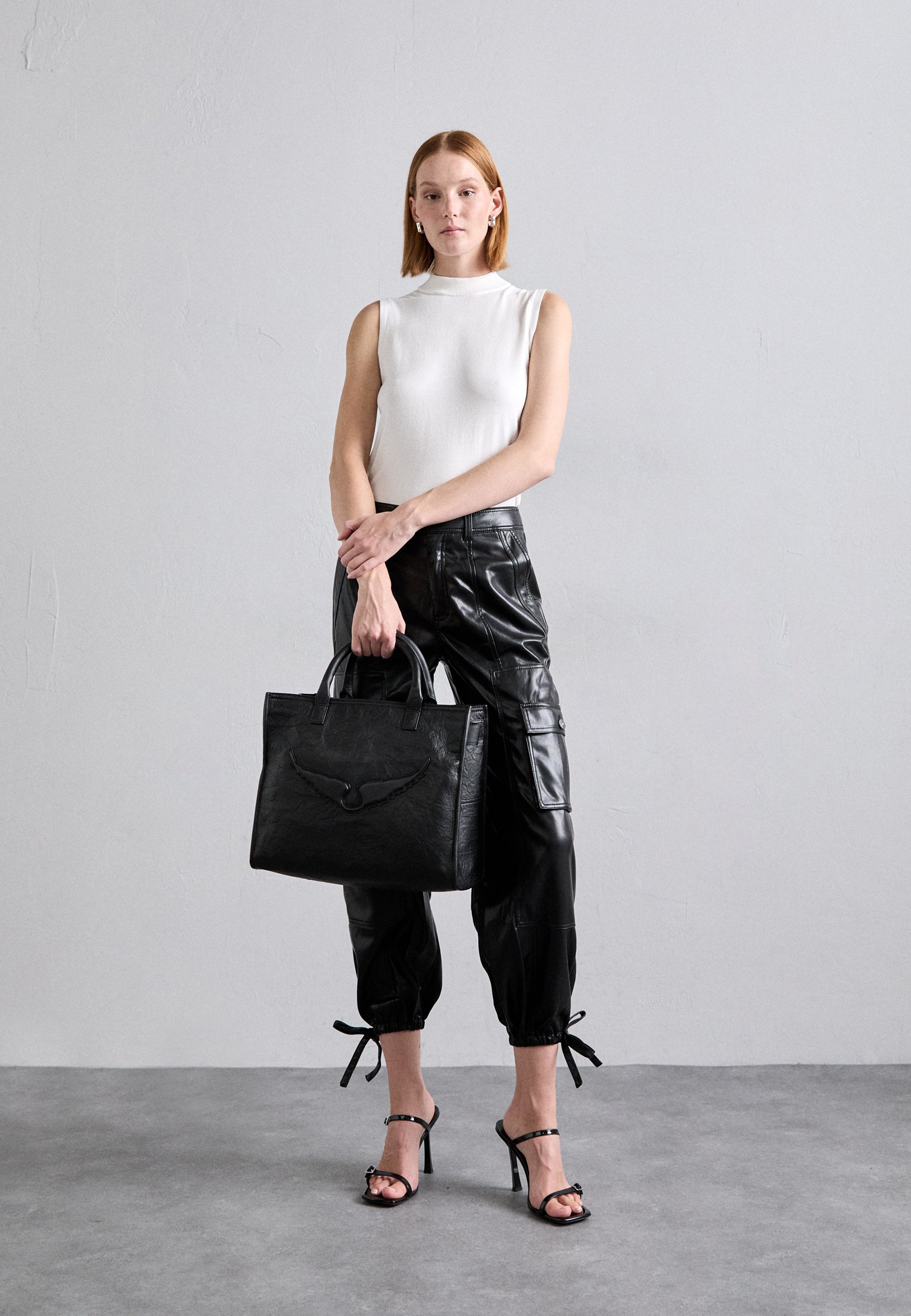 Zadig & Voltaire TOTE WINGS COW BURNISH - Tote bag - black