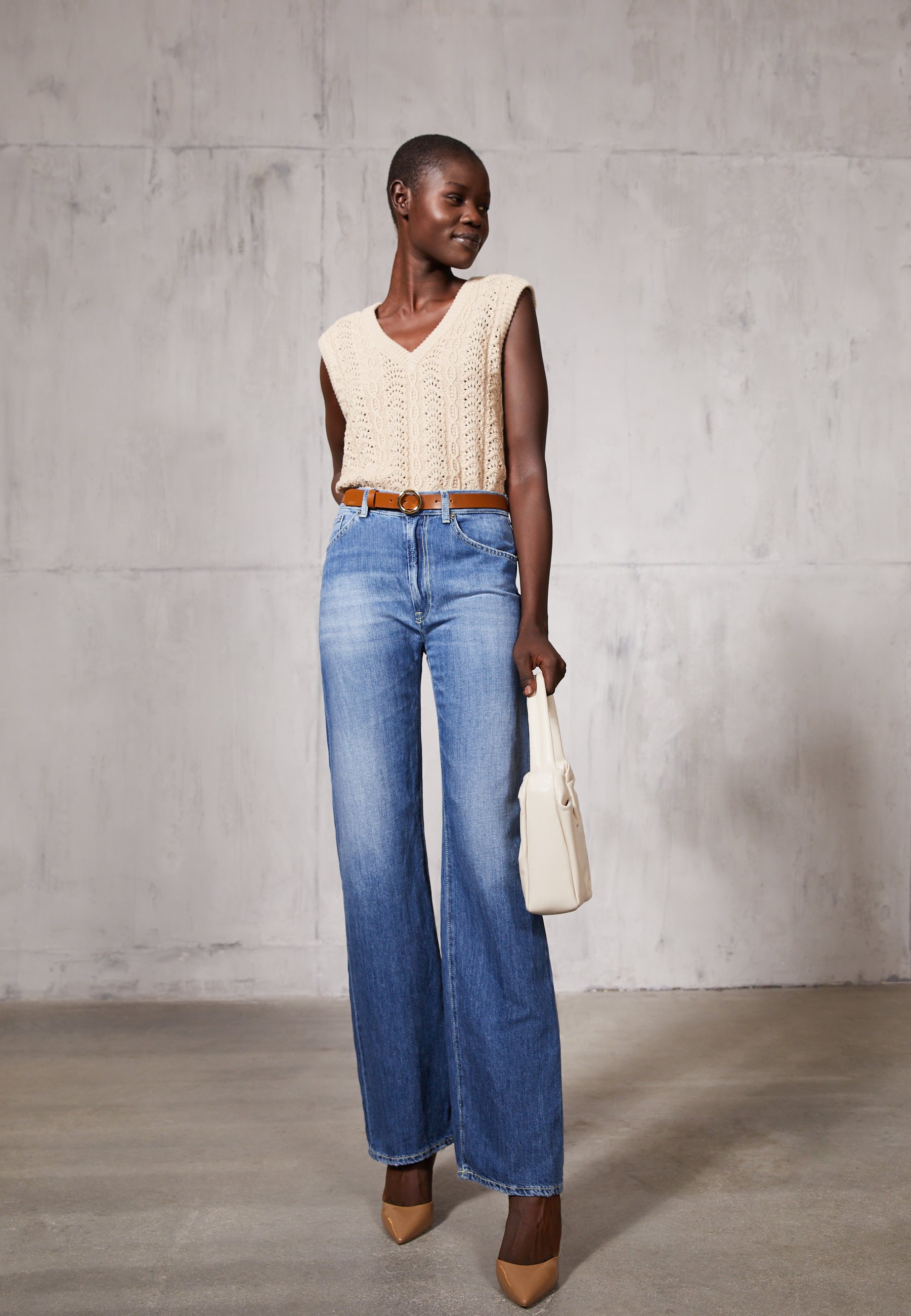 Dondup PANTALONE MABEL - Jeans a zampa - medio pulito/blu denim - Zalando.it