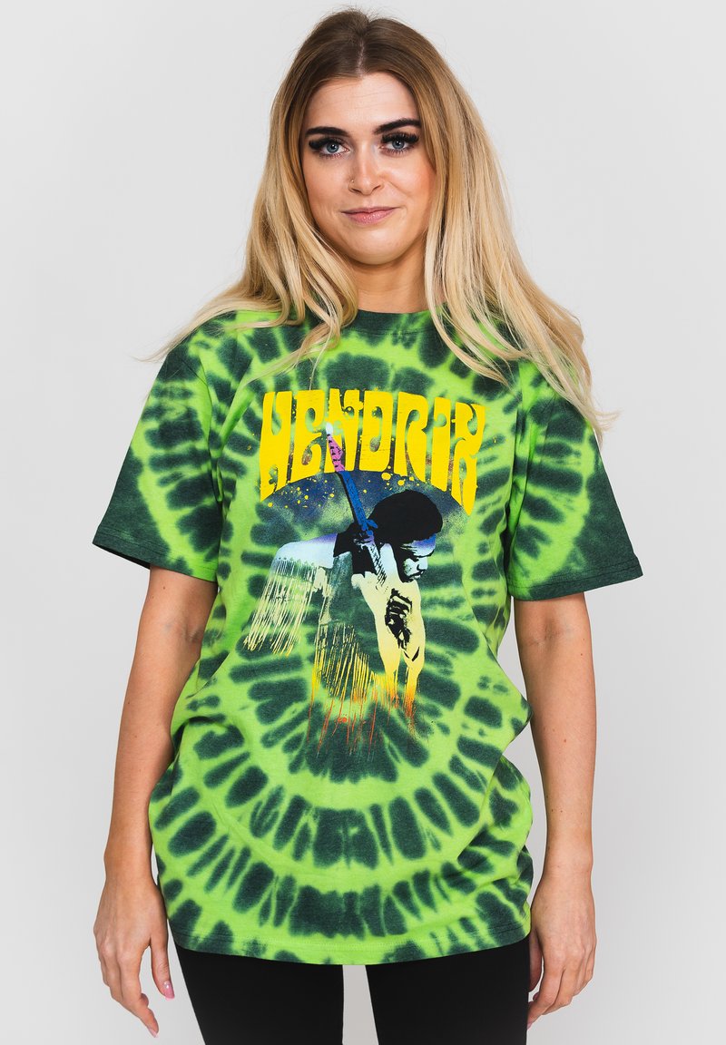 Paradiso Clothing JIMI HENDRIX HEAR THE VIBE TIE DYE - Print T-shirt - green
