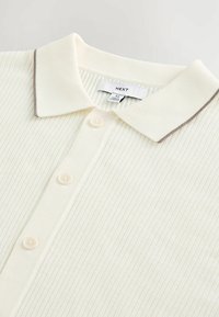SHORT SLEEVE TIPPED BUTTON THROUGH - Marškiniai - ecru white