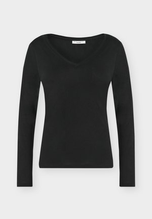 Marc O'Polo DENIM, V NECK - Langærmet T-shirt - black